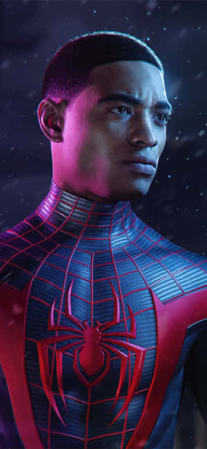 Marvel Video Game Spider Man Miles Morales Iphone Wallpaper