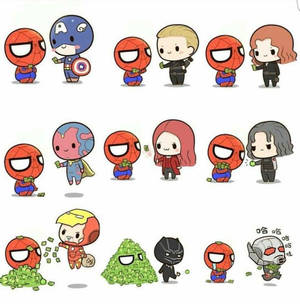 Marvel Your Day Away With Cute Superheroes Wallpaper