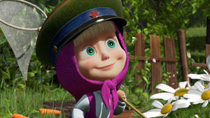 Masha And The Bear As Policewoman Wallpaper