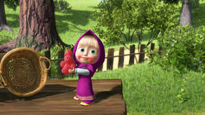 Masha And The Bear Cherries Wallpaper