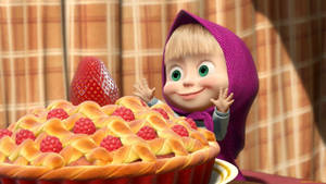 Masha And The Bear Strawberry Pie Wallpaper