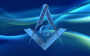Masonic Symbol On Blue Background Wallpaper