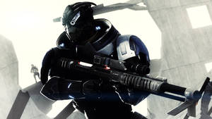 Mass Effect Garrus With Gun Wallpaper