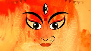 Mata Rani Fiery Orange Face Wallpaper