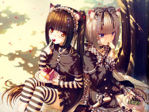 Matching Bff Anime Goth Girls Wallpaper