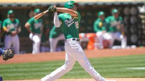 Matt Olson Rocking In His Green Uniform Wallpaper