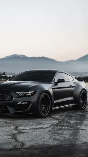 Matte Black Mustang Profile Wallpaper