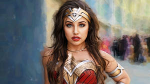 Mature Woman In A Wonder Woman Costume Wallpaper