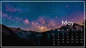 May Aesthetic Galaxy Calendar 2021 Wallpaper
