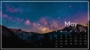 May Aesthetic Galaxy Calendar 2021 Wallpaper