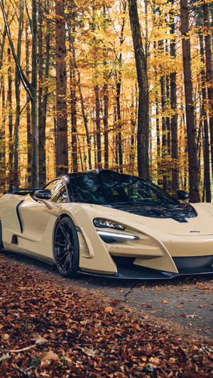 Mclaren 720s Autumn Forest Phone Wallpaper