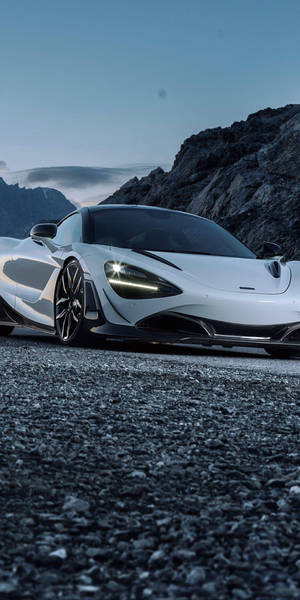 Mclaren 720s Phone White On Asphalt Wallpaper