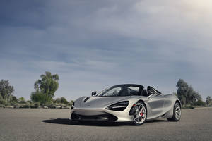 Mclaren 720s Silver Outdoors Wallpaper