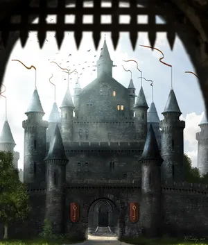 Medieval Castle Fortress Art Wallpaper