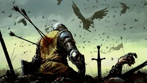 Medieval Knight Arrow Shot Wallpaper