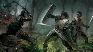Medieval Templars Forest Battle Wallpaper