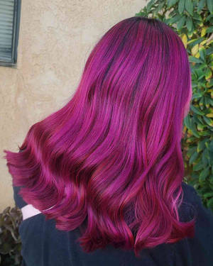 Medium-length Wavy Magenta Hair Wallpaper