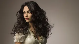 Megan Fox Curly Black Hair Wallpaper