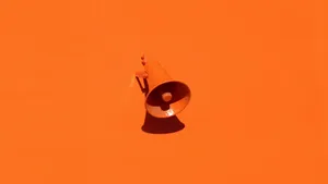 Megaphone On Orange Background Wallpaper