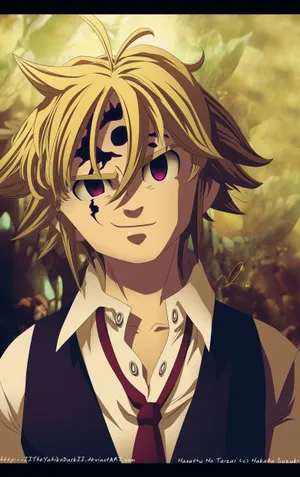 Meliodas In White Shirt And Black Vest Wallpaper