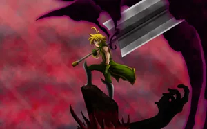 Meliodas Wielding Giant Broad Sword Wallpaper