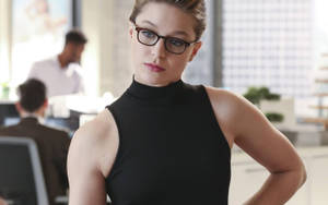 Melissa Benoist Black Top Wallpaper