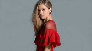 Melissa Benoist Red Top Wallpaper