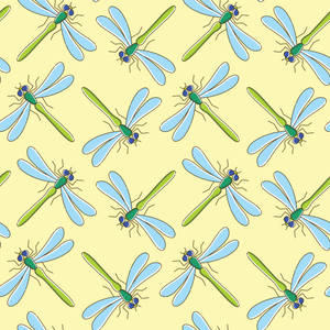 Mellow Dragonfly Pattern Wallpaper