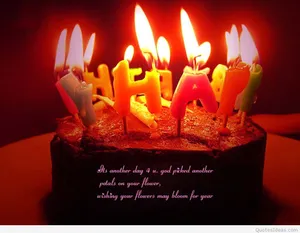 Melting Happy Birthday Candle Letters Wallpaper