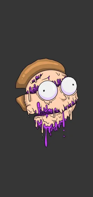 Melting Rick And Morty Trippy Head Wallpaper