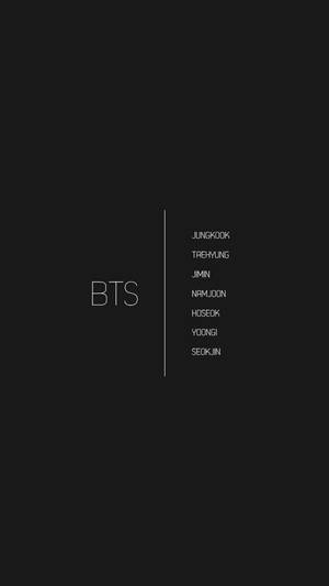 Member Names Bts Black Aesthetic Wallpaper