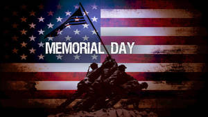 Memorial Day Soldiers On Flag Vintage Theme Wallpaper
