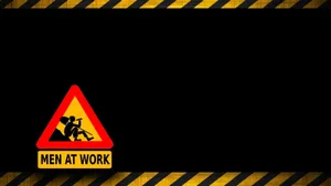 Men At Work Caution For Construction Wallpaper