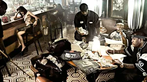 Men In Black Gangster Outfits Wallpaper