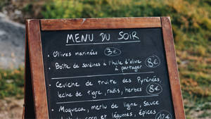 Menu Dinner French Food Board Photo Wallpaper