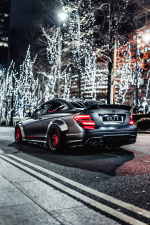 Mercedes Amg Snowy Evening Iphone Wallpaper