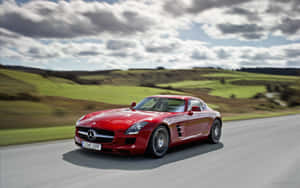 Mercedes Benz 2012 Sls Amg In Striking Red Wallpaper