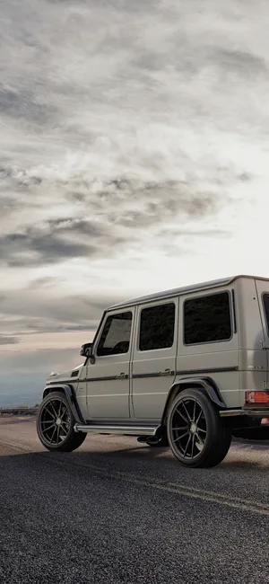 Mercedes Benz White Wagon Iphone Wallpaper