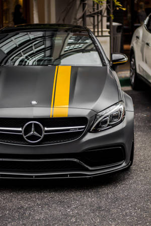 Mercedes Benz Yellow Line Iphone Wallpaper