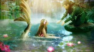 Mermaid And Knight Wallpaper