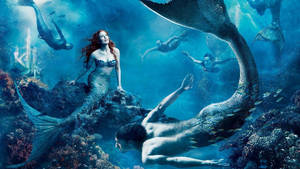 Mermaid Group Underwater Wallpaper