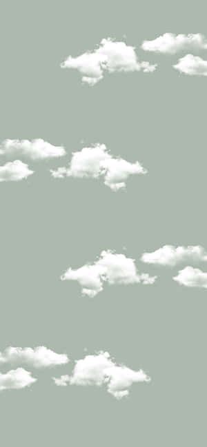 Mesmerizing Sage Aesthetic Cloud Patterns Wallpaper