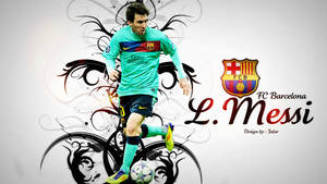 Messi Filigree Fan Art Wallpaper