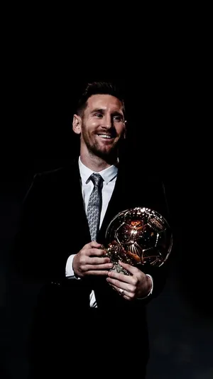 Messi Iphone Receiving Ballon D'or Wallpaper