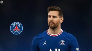 Messi Portrait Psg Logo Wallpaper