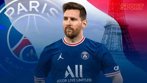 Messi Psg France Flag Wallpaper