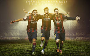 Messi Suarez Neymar Field Wallpaper