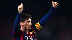 Messi Two Thumbs Up Wallpaper