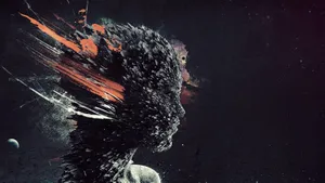 Messy Abstract Face Wallpaper