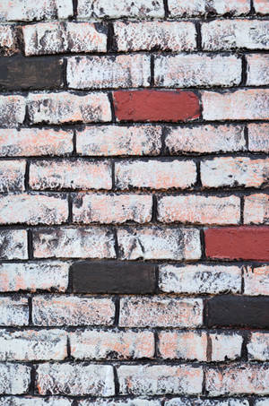 Messy Painted Brick Wall Wallpaper